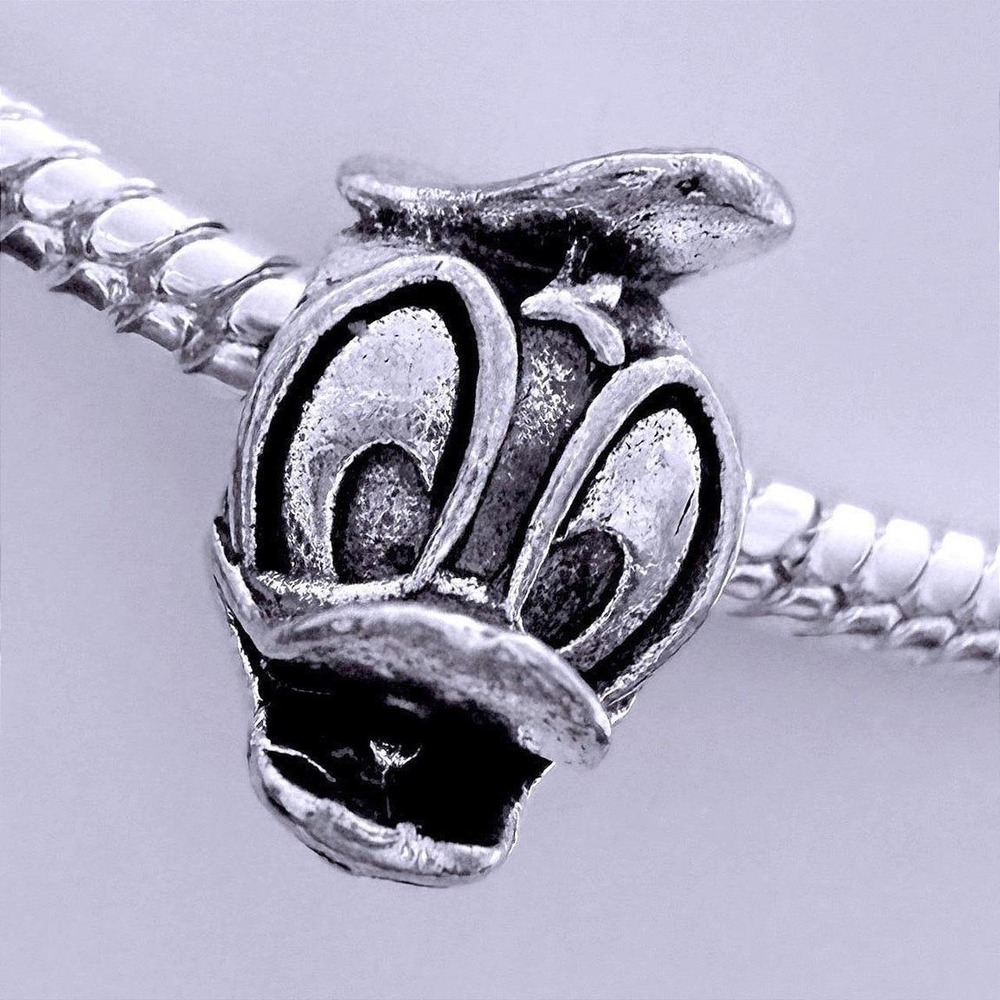 Donald Duck Silver Bead Charm Fits Snake Chain Bracelet